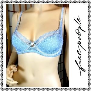 {Intimately Free People} blue lace demi bra, 34C